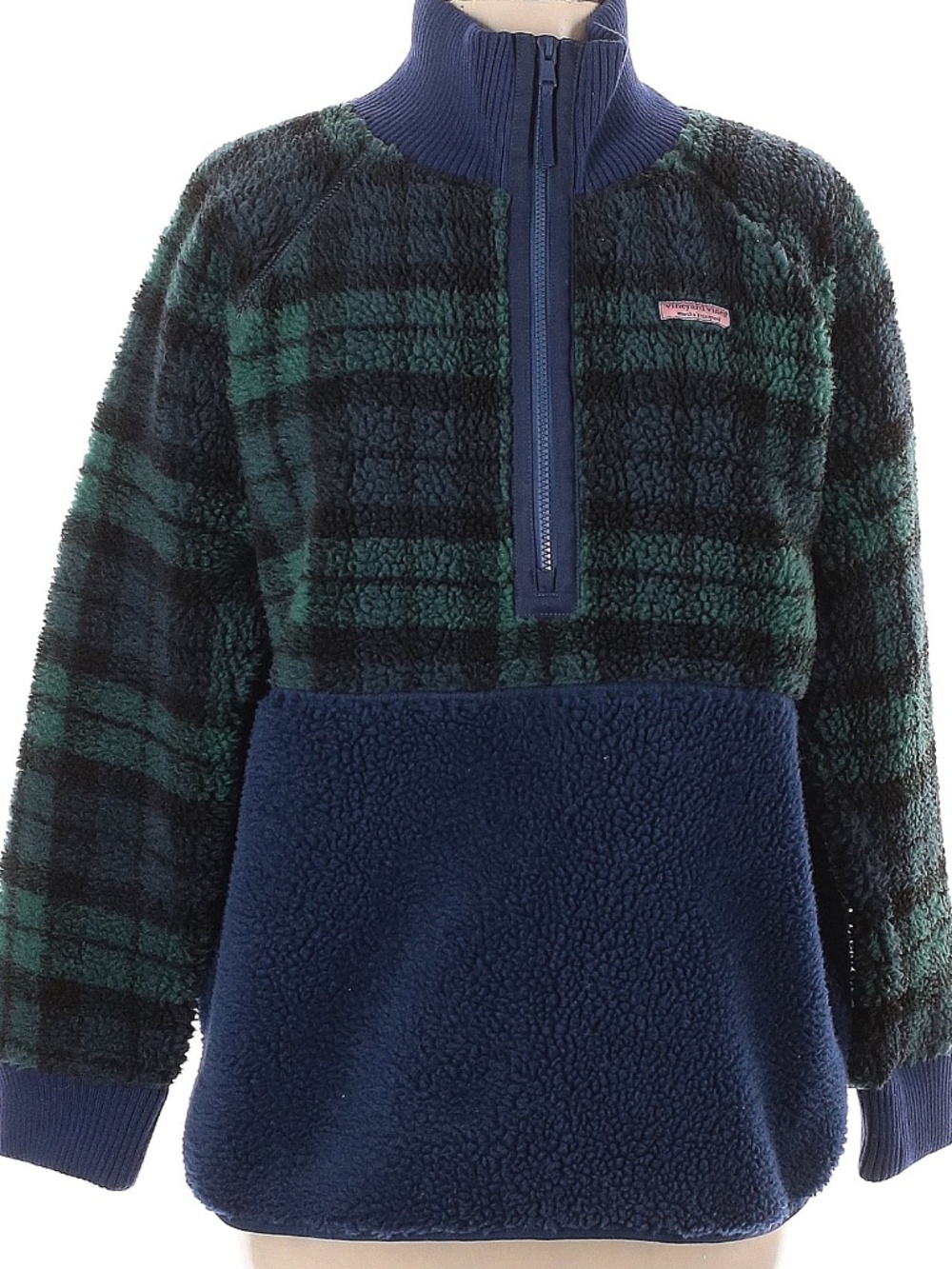 Vineyard Vines Blackwatch Sherpa Half Zip pullover